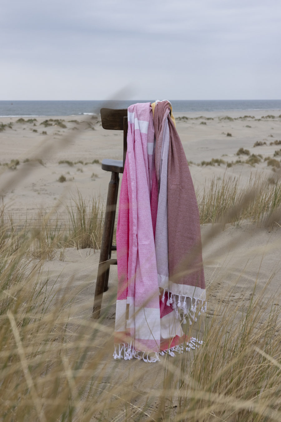 summer blanket on a chair on the beach