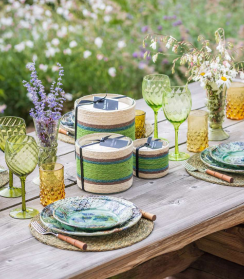 interior candles on a table outside