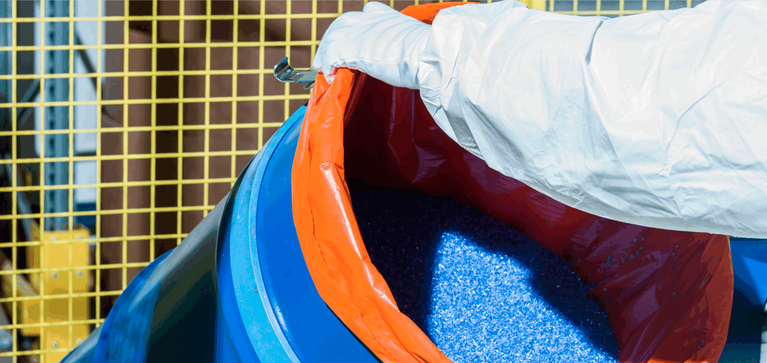 a person recycling plastic