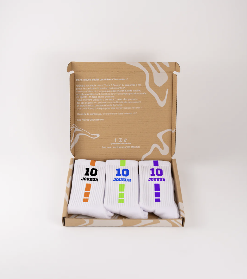 three pairs of sports socks in their packaging